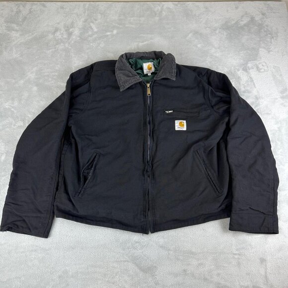 Carhartt Other - Carhartt Re-work Black Detroit Jacket Grey Collar Men's Size XL Fits like L